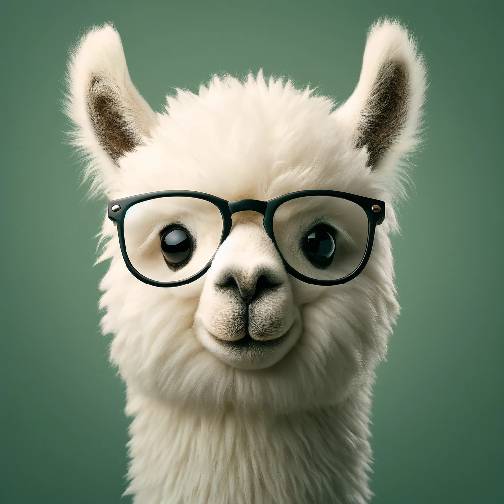 Friendly llama portrait